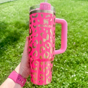 30 oz. Stanley Tumbler, Leopard Print laser engraved, personalized