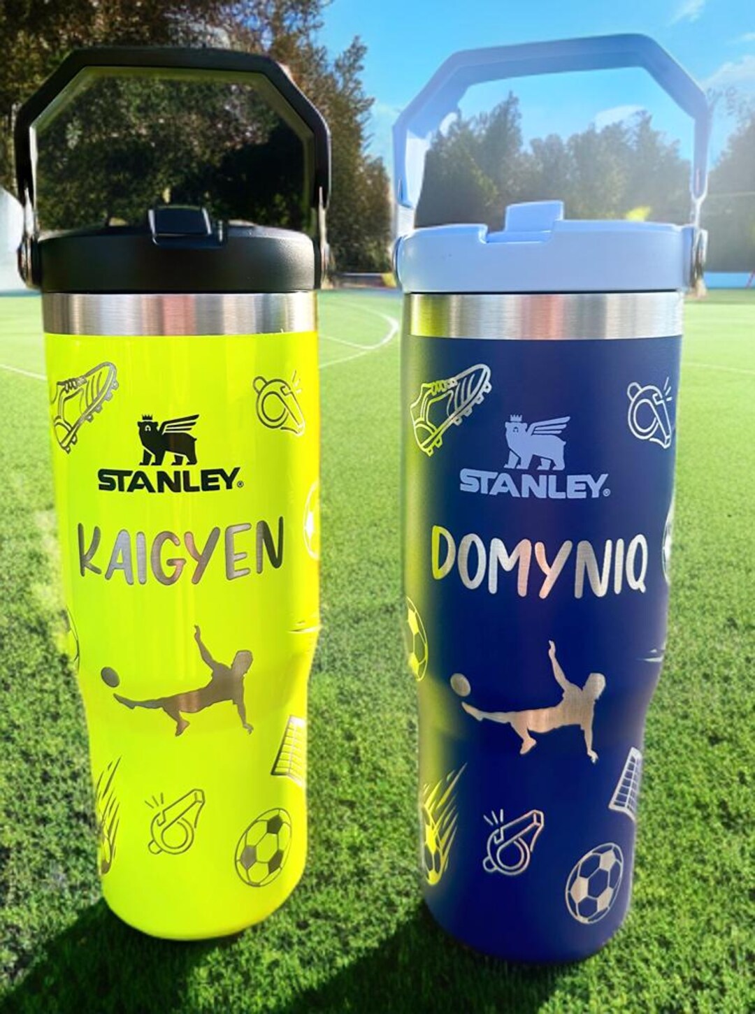 30 Oz. Kids Soccer Stanley Iceflow Flip Straw, Personalized Water