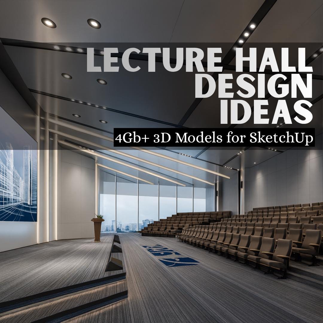 Lecture Hall 3D Models for Sketchup | Auditorium Architecture (4GB+) - Etsy