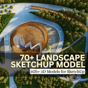 70+ landskapsdesign Sketchup 3D-inredningsmodell