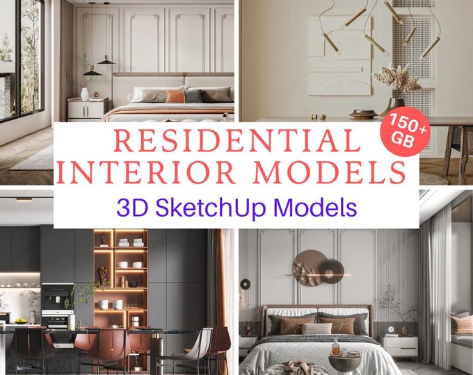 23 Hotel Room Set A - Sketchup 3D Hotel Room Interior Design Model ...