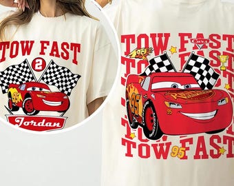 2-sided Pit Crew Cars Shirt, Lightning McQueen Mater Sally Carrera Doc Hudson Racing Cars Land Group Matching, Cars Family Vacation
