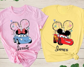 Disney Cars Custom Couple Matching Shirt, McQueen And Sally Matching Shirts, Disney Trip Cars Shirt, Cars Movie Shirt, Disney Cars Gift