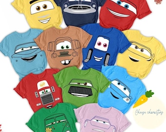 Disney Cars Face Outline Shirt, Disney Vacation Shirt, Cars Party Shirt, Cars Shirt, Disney Matching Shirt, Cars Fun Gift, Disney Shirts