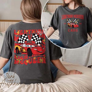 Camiseta de Disney Cars, Camiseta de personajes de Disney Cars, Camiseta de Pixar Mater, Camiseta de cumpleaños de Pixar Lightning McQueen, Camiseta de Cars Sally imagen 7