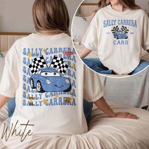 Camiseta de Disney Cars, Camiseta de personajes de Disney Cars, Camiseta de Pixar Mater, Camiseta de cumpleaños de Pixar Lightning McQueen, Camiseta de Cars Sally imagen 6