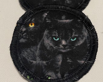 Cotton rounds, makeup remover pads, Reusable face rounds, facial pads, 6 piece 3” Black cats