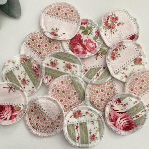 Washable cotton face rounds, Reusable eye makeup remover pads, face wipes, skin care, 6 pc. 3” diameter, variety of pattern prints