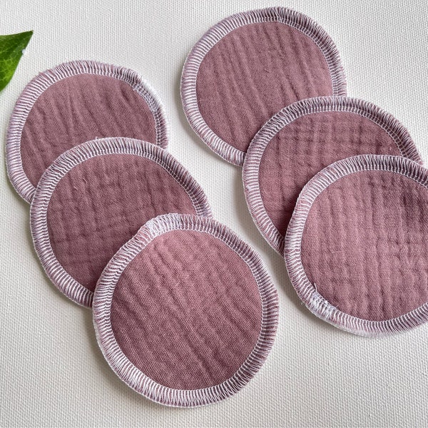 Reusable cotton muslin gauze face rounds, flannel backing, washable, double gauze face scrubbies, cotton rounds, eye makeup remover pads,