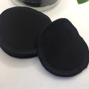 Reusable cotton FLANNEL face rounds, eye makeup remover pads, Black, washable, 6 count, multi layer thickness, replaces store bought pads. image 6