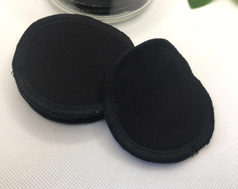 Reusable cotton FLANNEL face rounds, eye makeup remover pads, Black, washable, 6 count, multi layer thickness, replaces store bought pads. image 6