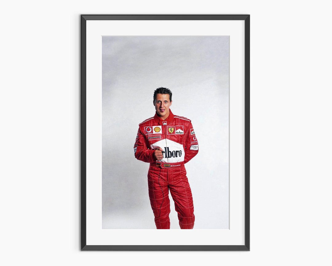 Michael Schumacher in Racing Suit, Formula 1 Poster, Iconic OMP Racing