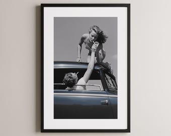 Black and White Art, Retro Couple Poster, Classic Romantic Wall Art Print, Timeless Home Decor, Vintage Love Decor