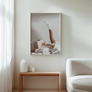 Cozy Wall Art, Lazy Morning Reading, Cozy White Sheets, Bedroom Decor, Relaxing Art Print, Home Decor, Warm Atmosphere image 10
