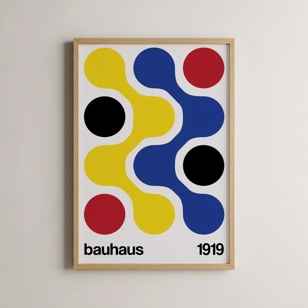 Bauhaus Art Print, Modernist Poster, Printable Wall Art, Exhibition ...