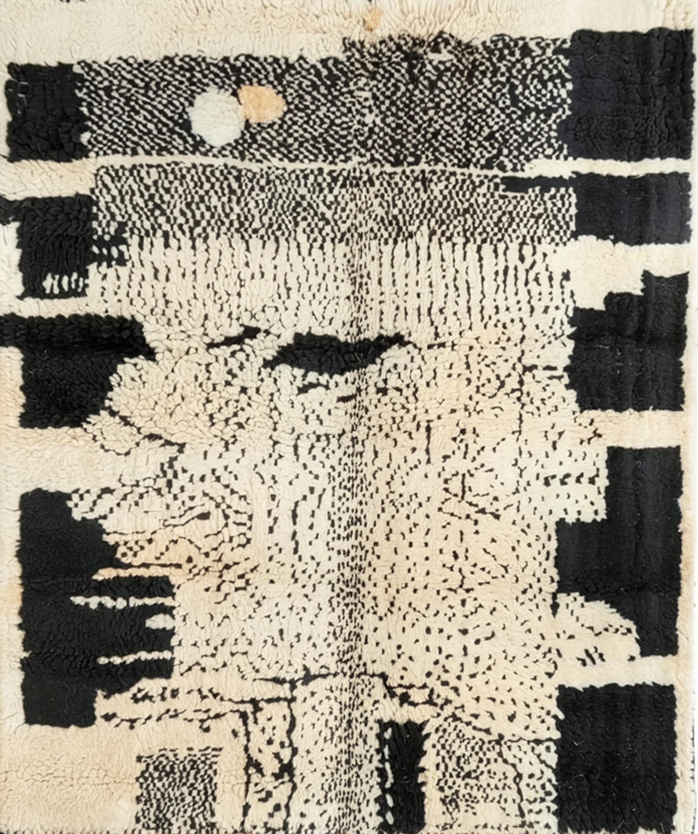 Authentic Beni Ourain Rug in Black and Cream – High Quality Wool Carpet ...