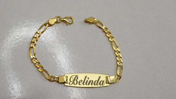 14K Real Gold Baby ID Bracelet, Personalize Baby Girl Boy Bracelet, Custom Baby Name Engrave, Baby Name Bracelet, Custom Child ID Bracelet