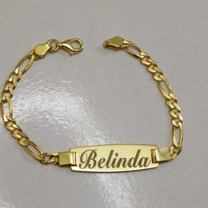 Personalized Baby Name Bracelet: Sterling Silver, Gold Plated