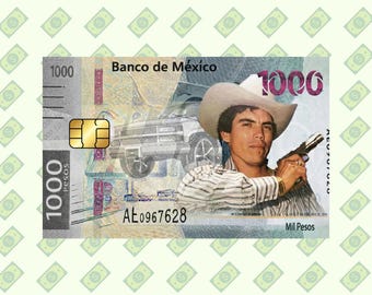 Funny Mexican Corrido Inspired Credit Card Skin – Rey Del Corrido Parody Card Sticker – Waterproof Vinyl Debit Card Cover – Chip Cut Design