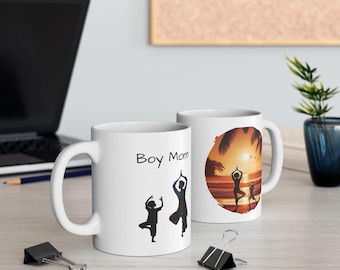 Boy Mom Sunrise Ceramic Mug, (11oz, 15oz)