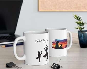 Boy Mom Sunset Ceramic Mug, (11oz, 15oz)