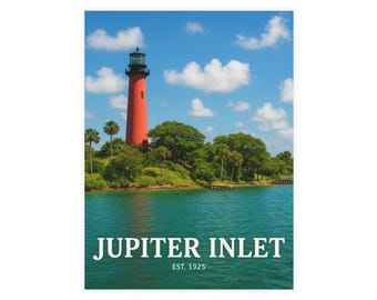 Jupiter Inlet Postcard Set, Travel Notes, Greeting Cards, Souvenir Postcards, Vintage Style, Stationery Gifts