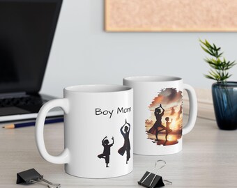 Boy Mom Sunrise Ceramic Mug, (11oz, 15oz)