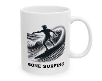 Gone Surfing Silhouette Mug (11 oz, 15 oz)