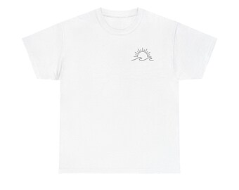 Sunrise Waves Unisex Heavy Cotton Tee | Beach Vibes, Summer Style, Gift for Ocean Lovers, Relaxed Fit T-Shirt, Casual Everyday Wear