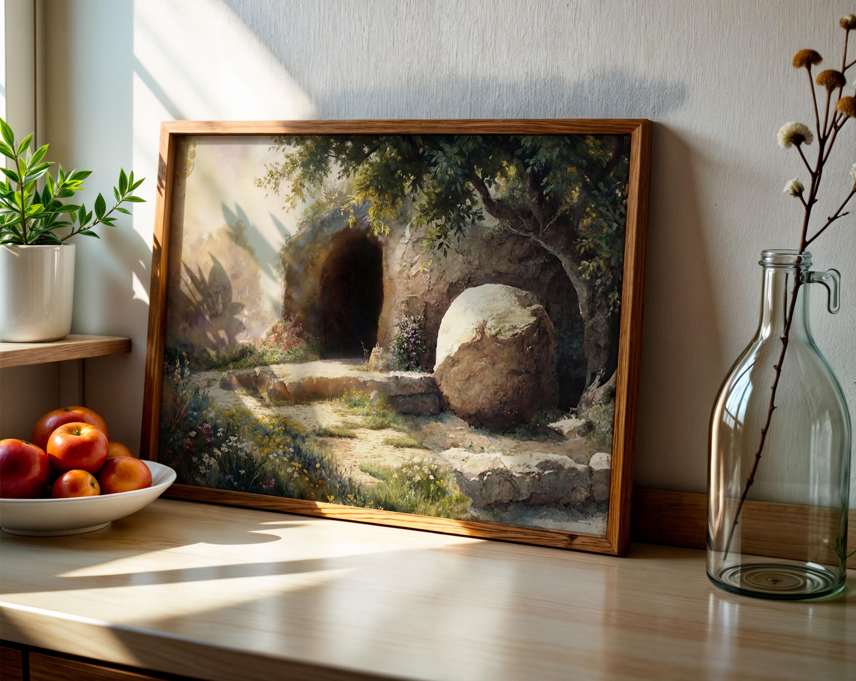 Empty Tomb Resurrection Canvas Print, Christian Easter Faith Art - Etsy