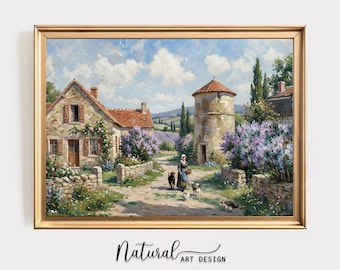 Provence Lavender Farmhouse Canvas Print, French Country Cottage Wall Art