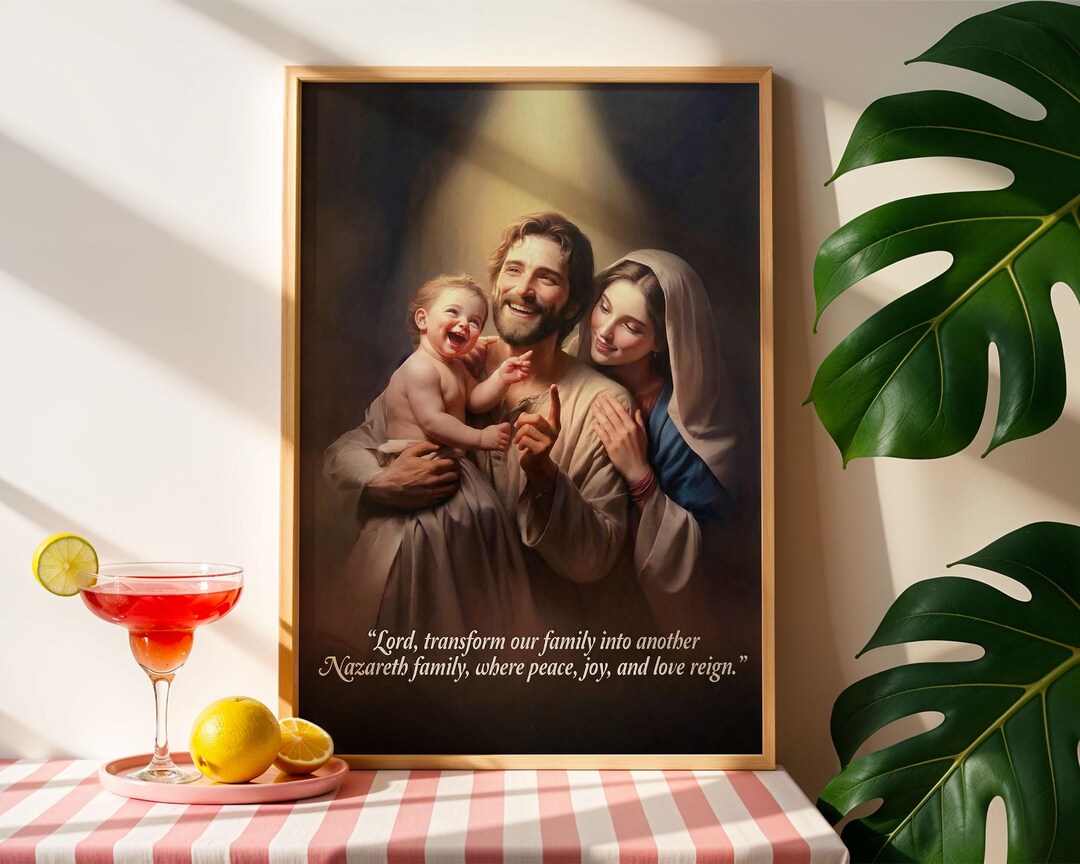 Holy Family Canvas Print, Prayer Quote, Christian Home Decor - Etsy