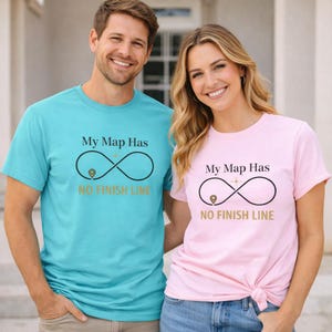 My Map Has No Finish Line – Infinity Map Compass T-Shirt