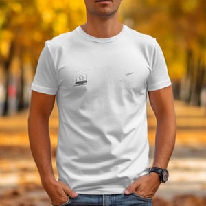 Mens graphic tee, digital nomad shirt, travel tribe t-shirt, fall fashion, cool autumn outfit, tech lifestyle tshirt
