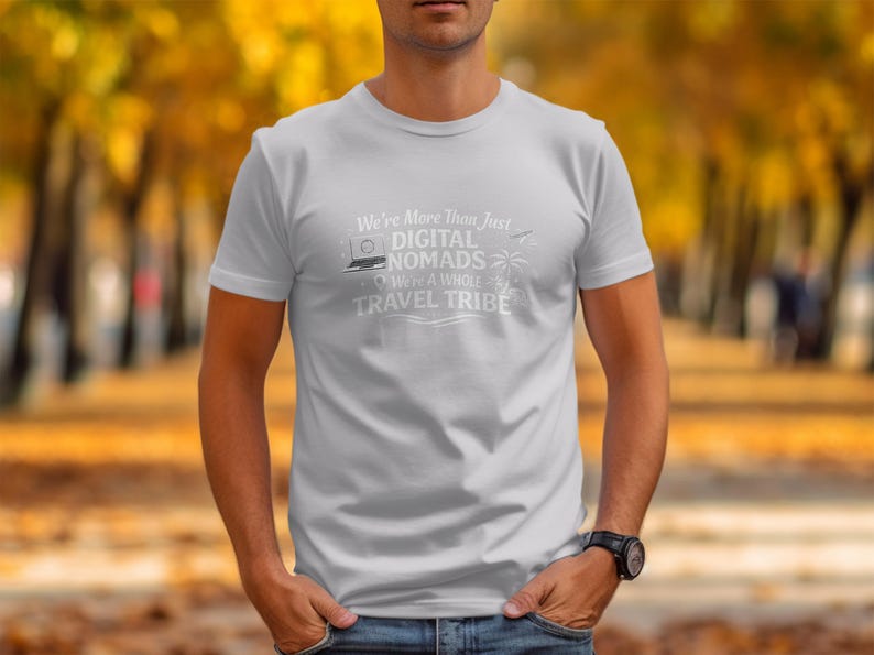Digital Nomads Travel Tribe T-shirt, Laptop Travel Adventure Tee, Remote Work Lifestyle Shirt, Inspirational Travel Gift