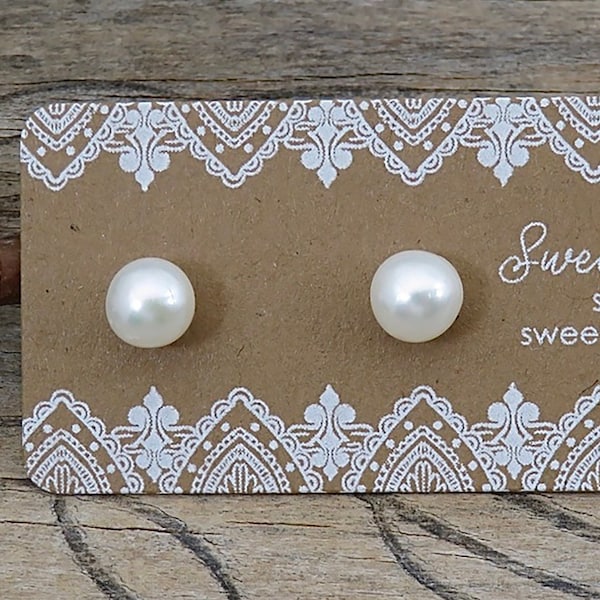 Tiny Sterling Silver Stud Earrings | White Pearl Earrings | Gift For Her | Bride's Maid Gift | Multiple Piercing | Minimalist Studs - P57