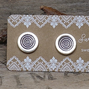 Sterling Silver Rustic Spiral Studs | Minimalist Post Earrings | Simple Sterling Jewelry | Tiny Silver Studs | Artisan Earrings - ER-17