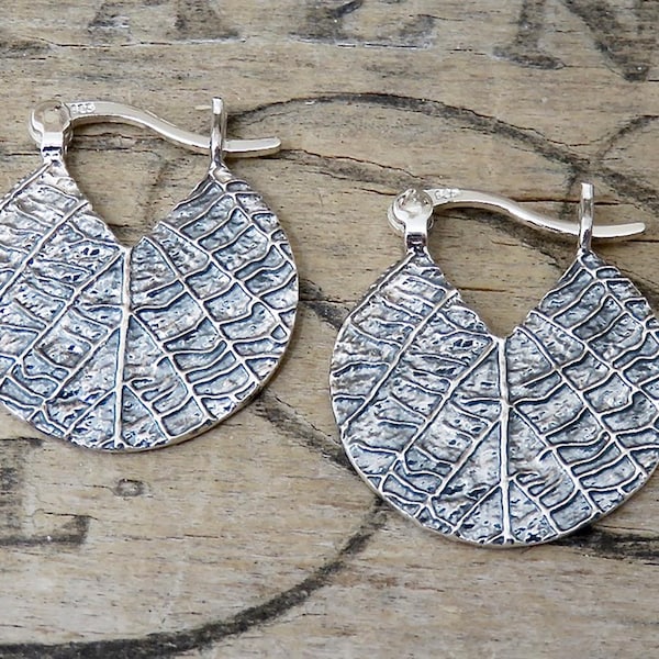 Sterling Silver Boho Hoop Earrings | Rustic Artisan Sterling Silver Hoop | Handmade Hoop Earrings | Rustic Jewelry - P101