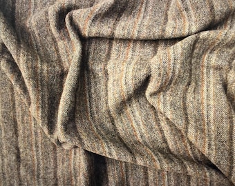 Magdalena Stripe,Brown and Tan Wool Fabric: Appliqué, Purse & Rug Making