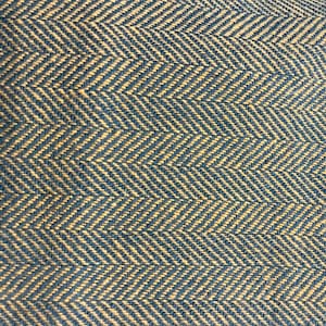 Wool Fabric Blue & Gold Herringbone Wool Appliqué /Purse Making/Sewing Washed wool
