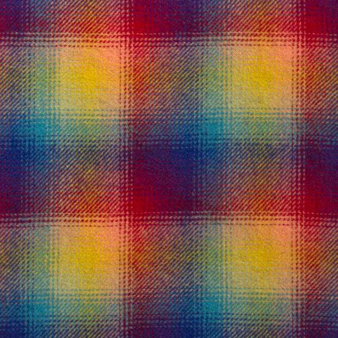 Ombre Stripe Wool Fabric: Royal, Teal, Yellow & Red - Sewing Appliqué ...