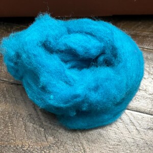 Teal  Wool Roving .25 ounces