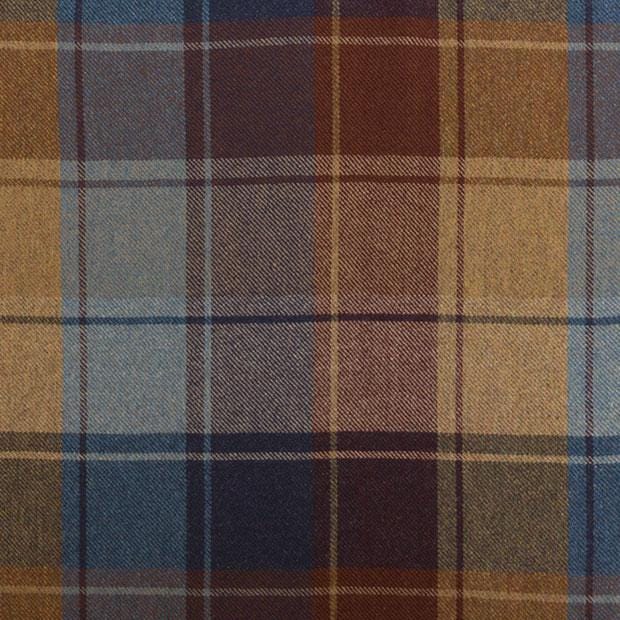 Brown, Maroons, Blues & Gold Wool Fabric Large Repeat Plaid/ Appliqué /Purse /Sewing/Rug making/Punch needle