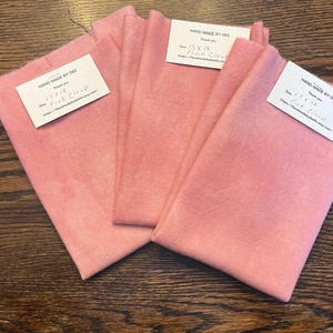 Tela de lana teñida a mano Nube rosa /Apliques de lana/Fabricación de carteras/Costura/Tapetes perforados/Fabricación de tapetes