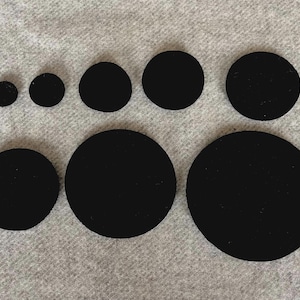 Black Wool Pennies you choose 3/4, 1, 1.5, 1.75, 2, 2.25. 2.5, 3, 3.5 inch (Wool not felt)