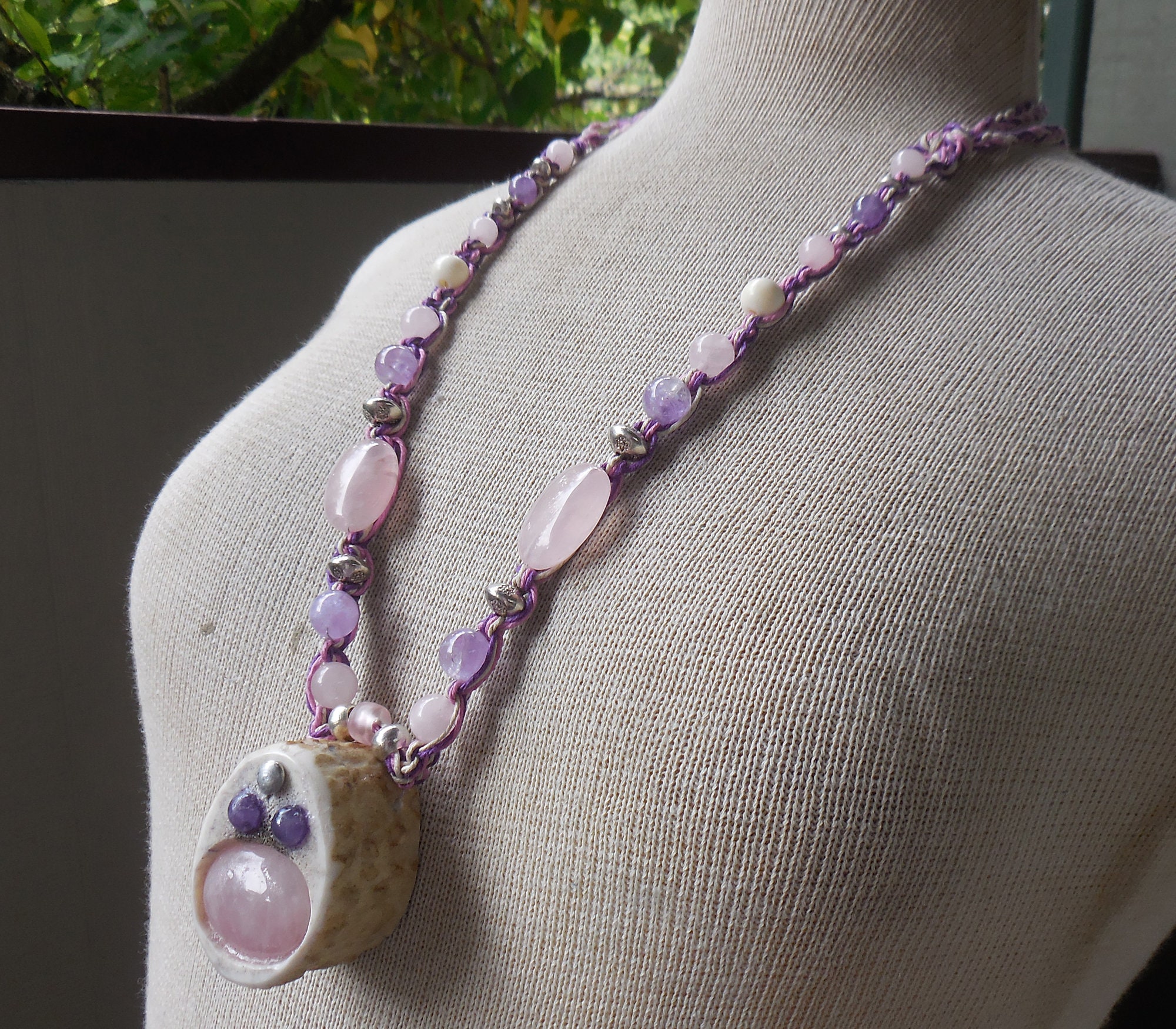 Rosa cuarzo amatista crueldad libre de alces cornamenta diosa | Etsy