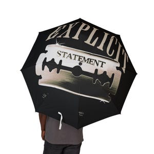 Edgy Art Umbrella, Unique Design Umbrella, Foldable Umbrella Gift, Cool Umbrella for Rain, Statement Umbrella for Events