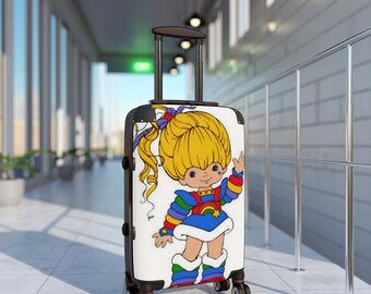 Rainbow Bright Suitcase - Colorful Luggage Bag for Travelers, Vibrant Travel Carry-On, Unique Suitcase Gift, Rainbow Travel Case, Colorful