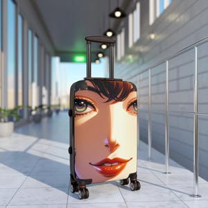 A Chic Fancy Face rolling Luggage