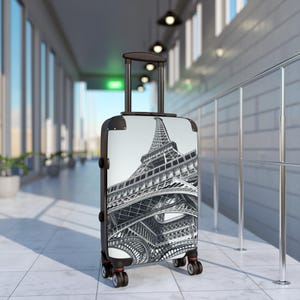 Vintage Suitcase - Eiffel Tower Travel Luggage, Retro Parisian Carry-On, French Inspired Decor, Wanderlust Gift, Bon Voyage Suitcase